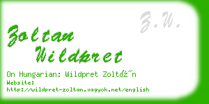 zoltan wildpret business card